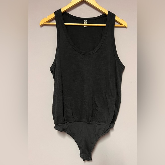 New INTIMATELY Free People BODYSUIT Black SMALL Cotton - Picture 1 of 6